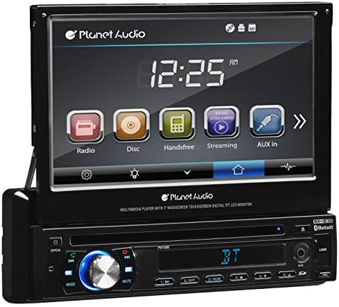 Planet Audio P9759B DIN יחיד, מסך מגע, Bluetooth, DVD/CD/MP3/USB/SD AM/FM סטריאו לרכב, צג LCD דיגיטלי