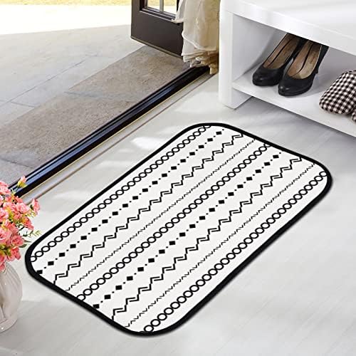 שטיח דלת אמבטיה רכה וואנטסו שטיח שחור לבן בוהו גיאומטרי דפוס גיאומטרי ללא החלקה מחצלות כניסה לחדר אמבטיה לסלון