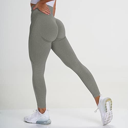 Vickyleb המותניים הגבוהות למכנסי יוגה של נשים בקרת בטן אימון הרמת חותלות נמתחות מרקמות טייץ שלל מרקם