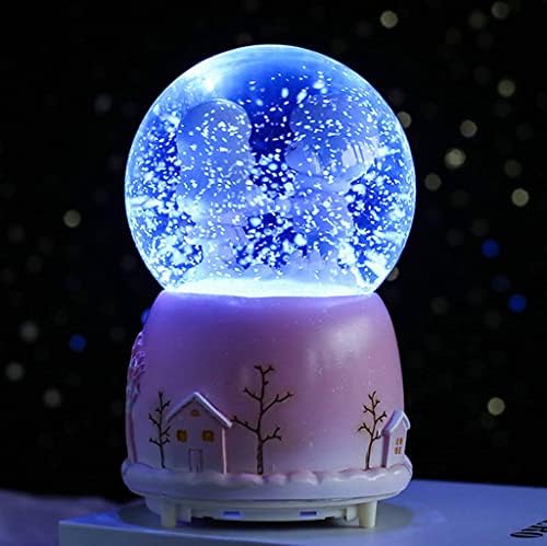 Ylyajy אורות צבע יצירתיים צפים פתיתי שלג לבן אור ירח זוג זכוכית כדורי בדולר קופסת מוזיקה טנאבאטה מתנה ליום
