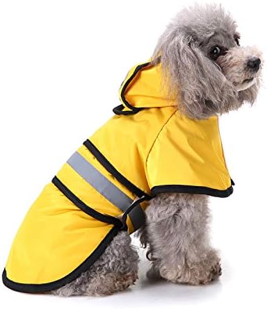 מעיל גשם של כלב זוניאה עם מכסה המנוע אטום למים קל משקל מתכוונן מתכוונן פונצ'ו פונצ'ו חלקיק יותר קפוצ'ון קפוצ'ון
