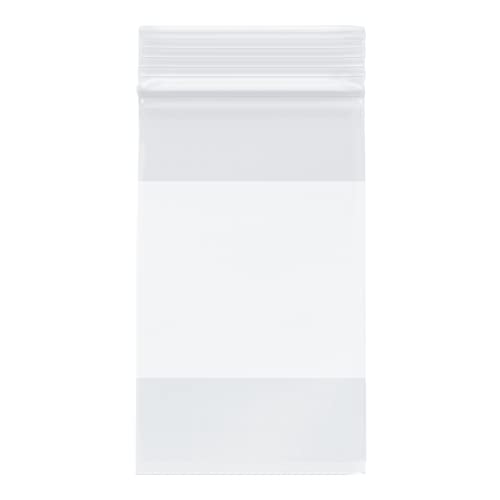שקיות רוכסן מפלסטיק כבד של פלימור, עם בלוק לבן, 4 מיל, 3 x 5