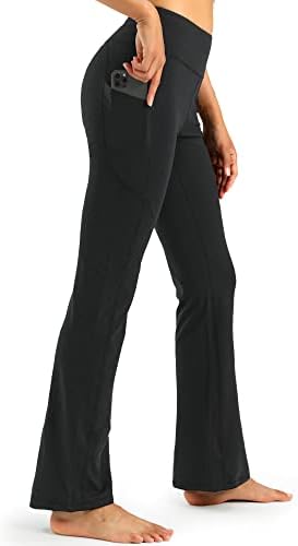 סטל נשים של אתחול יוגה מכנסיים עם כיסים בטן בקרת אימון מכנסיים גבוהה מותן התלקחות חותלות