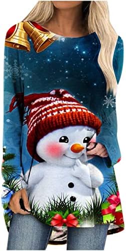 מכוער חג המולד חולצות חג המולד נשים אופנה מזדמן ארוך שרוול עגול צוואר חולצות רופף חולצה מודפס חולצות