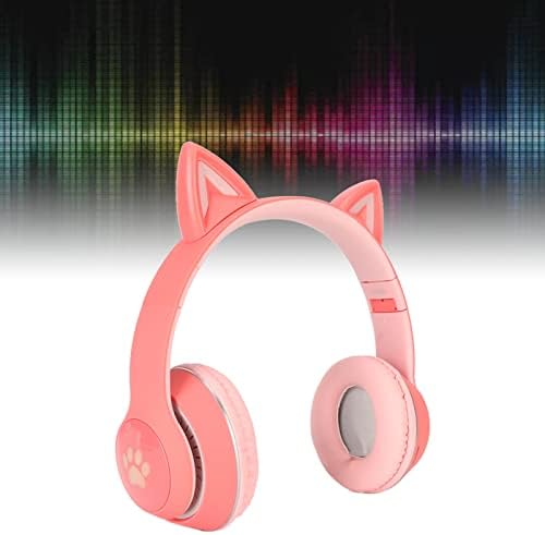 אוזניות אוזן חתול, אוזניות משחק במצב קווי אלחוטי, אוזניות עם מיקרופון, תאורת לד ובקרת עוצמת קול, לילדים