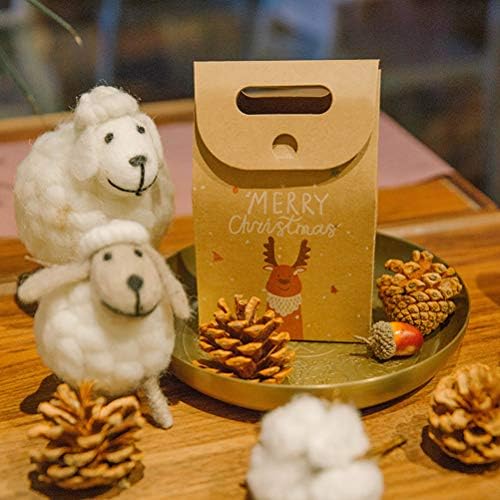 חג המולד לטפל תיק, 24 יחידות רטרו סוכריות עוגיות קראפט נייר תיק עם ידית טבלות מתנת אריזת מסיבת לטובת קופסות