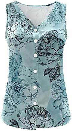 גדול וגבוה למעלה דחיסת נשים קיץ מזדמן צווארון קרדיגן כפתור אפוד רופף חולצות פרח מודפס חולצה