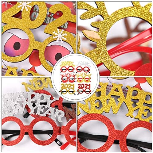 6 יחידות חג המולד משקפי שמש חג המולד קישוט משקפיים חידוש מצחיק משקפיים חג המולד משקפיים מסגרות