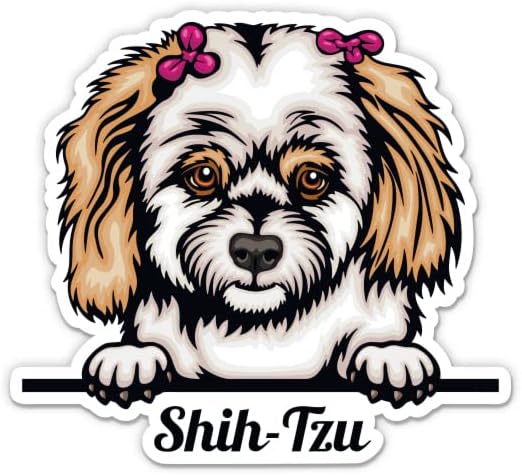 מדבקה של Shih Tzu - מדבקת מחשב נייד 3 אינץ ' - ויניל אטום למים לרכב, טלפון, בקבוק מים - מדבקות כלב