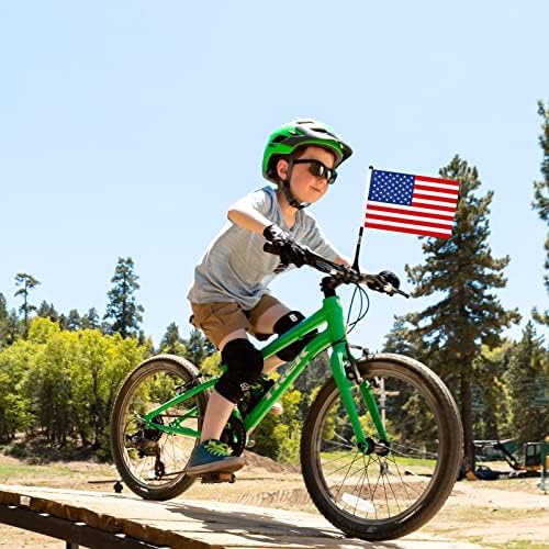 2 חבילות לילדים אופניים אופניים רכיבה על כידון בטיחות דגל בטיחות פוליאסטר פוליאסטר בצבע מלא דגל עמיד למים