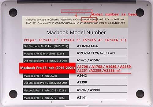 מקרה KSK Kaishek עבור MacBook Pro 13 אינץ 'עם מגע מגע 2017 2018 2019 2021 2022, A2338 M1 M2 A2289 A2251 A2159