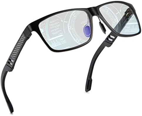 כחול אור חסימת משקפיים גברים מחשב משחקי משקפיים מלבן מתכת מסגרת אנטי לחץ בעיניים 400 ברור עדשה