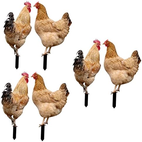 האנבאס 6 יחידות גן קישוט חיצוני דקור תרנגולת שילוב אקריליק