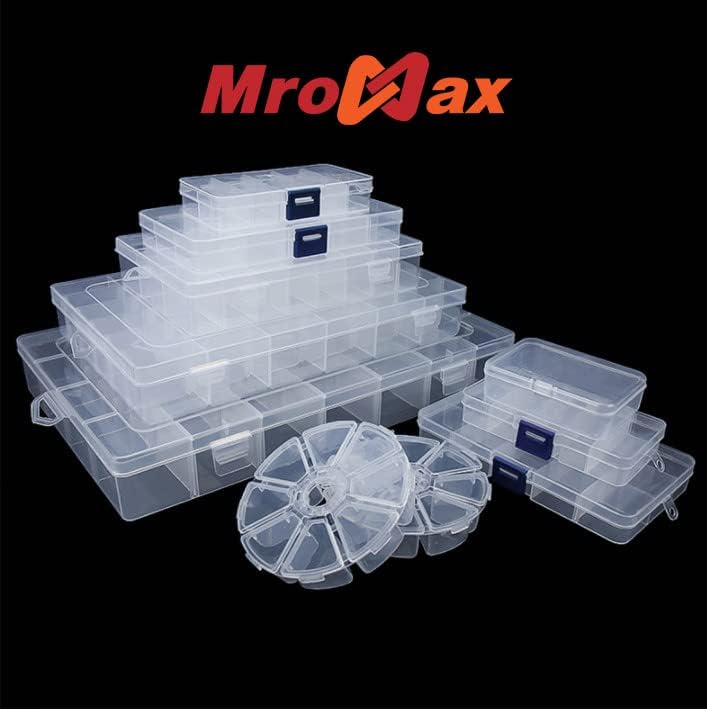 תיבת אחסון רכיב MROMAX - PS רכיב אלקטרוני קבוע מכולות כלים תיבות כלים שקופות 9.06 x 5.91 x 1.57 , 1 יחידות
