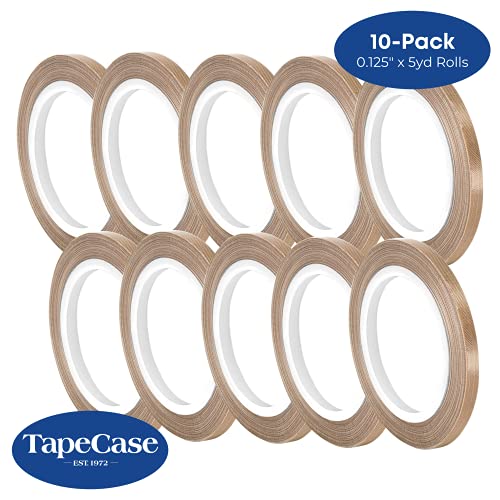 TapeCase 134-5 PTFE שזוף שחיקה עמידה בפני קלטת פיברגלס, דבק סיליקון, ציון תעשייתי - רוחב 7 אינץ ', 36YD אורך