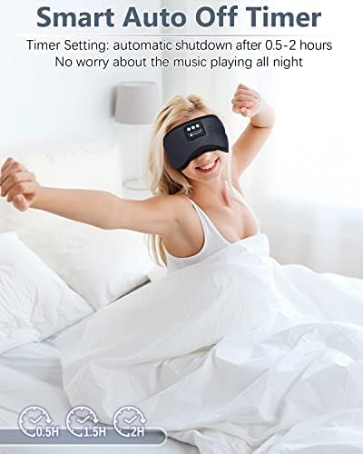 אוזניות שינה, מסכת שינה של Bluetooth רעש לבן 3D מסכת עיניים אלחוטית נושמת לתזמון, מסיכת שינה עם אוזניות Bluetooth