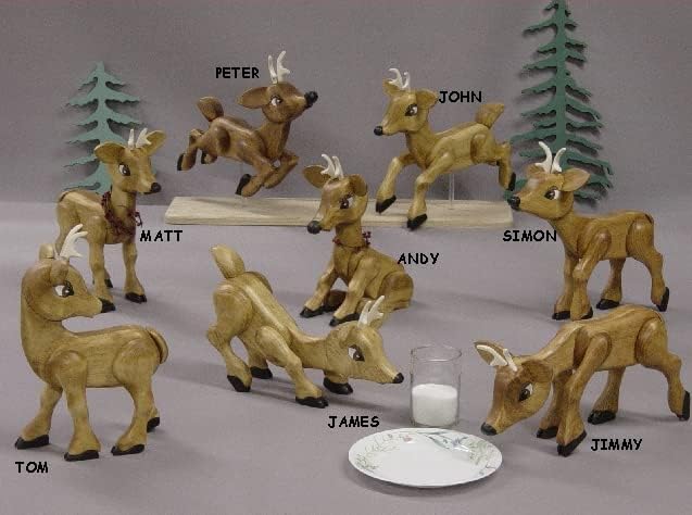 זיכרונות עץ צבי שולחן - תוכניות לעיבוד עץ ודפוסי מעקב אחר איילים/חג (פרויקט עץ