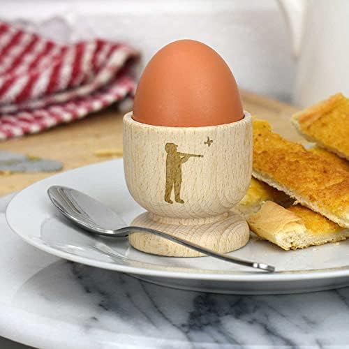 אזידה 'צייד וציפור' כוס ביצה מעץ