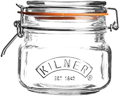 קילנר 25512 מיכל אחסון זכוכית, מיכל, כ. 0.4 גל, סט של 12, מרובע