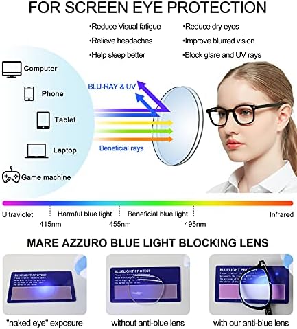 מארה אזורו 4 מארז מעצב כחול אור חסימת קריאת משקפיים נשים אופנתי ברור מחשב קוראי 1.0 1.5 2.0 2.5 3.0 3.5
