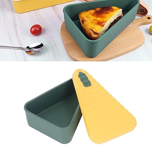 לשימוש חוזר פיצה אחסון מיכל מזון כיתה סיליקון קופסא עם מכסה צהוב ירוק להחזיק פיצות, עוגות,