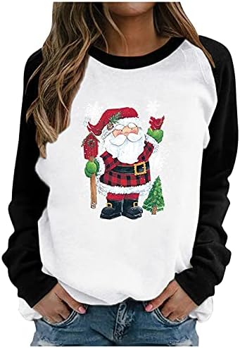 חולצות לנשים טרנדיות רופפות טוניקות צמרות נוחות סולבר סוודר חג המולד גרפיקה פלוס גודל חולצת טריקו