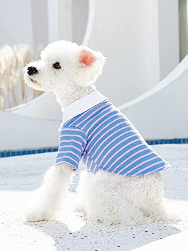 Qwinee כלב פסים חולצת פולו חולצה חתול חול חולצה בגדי חיות מחמד מזדמנים לכלבים בינוניים קטנים חתולים
