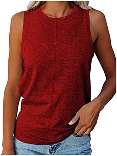 נשים גופיות צווארון עגול רופף מתאים קיץ חולצות בסיסי קאמי חולצה מוצק צבע מזדמן שרוולים אימון חולצות
