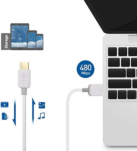 ענייני כבלים 3 חבילות קצרות USB ל- USB C כבל טעינה עם טעינה מהירה של 3A ברגל לבן 1 עבור סמסונג גלקסי