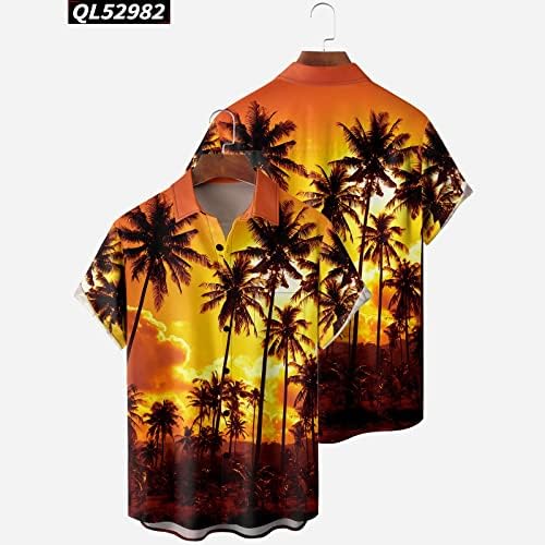 BMISEGM חולצות חוף קיץ לגברים פרחים חולצה עם שרוולים קצרים בסגנון קיץ סגנון חוף נינוח שמלת חולצה עצלה נינוחה