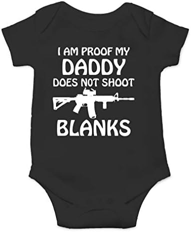 אני הוכחה שאבא שלי לא יורה בחזקים - זחילה, ללכת, למטרה, לירות - בגד גוף תינוק חמוד של תינוק מקשה אחת