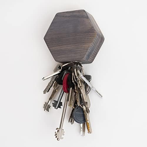 מחזיק מפתח מפתח מגנטי של Ewart Woods עבור קיר מקש מקש קיר לחומה מודרנית מחזיק מפתח כניסה מארגן כניסה עץ