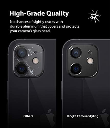 עיצוב מצלמת רינגקה תואם לאייפון 12 מגן עדשות מצלמה מיני-שחור