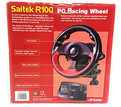 גלגל מירוץ של Saitek & Pedal למחשב רק R100