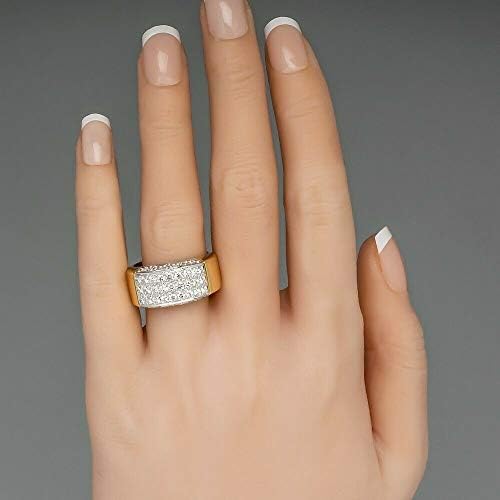 הילה תכשיטי אופנה לבן טופז 18 קראט צהוב זהב מצופה להקת טבעת חתונה אישה גברים תכשיטים