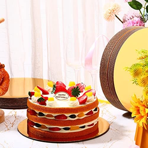 50 חתיכות לוחות עוגה בגודל 10 אינץ 'עגול שומן עגול עוגת עוגה קרטון סיבוב עוגה חד פעמי מגש בסיס מעגל לעוגה