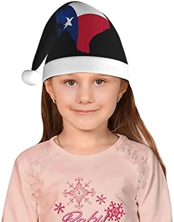 טקסס דגל מפת סנטה כובע ילדים חג המולד כובעי קטיפה חג המולד כובע עבור חג המולד לשנה חדשה חג פסטיבל מסיבת
