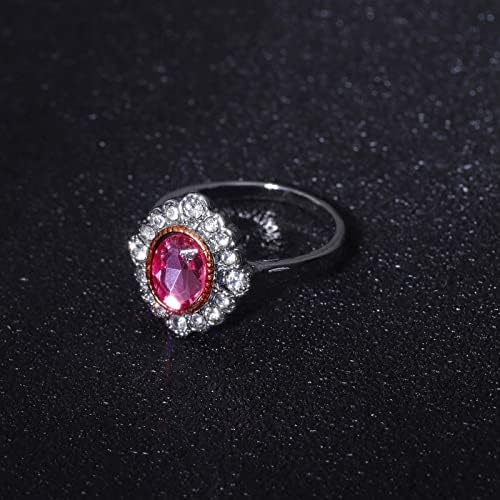 2023 חדש תכשיטי אבן אדום אופנה עגול טבעת בהיר עוסק טבעת זירקון תכשיטי לנשים טבעות להבת טבעות