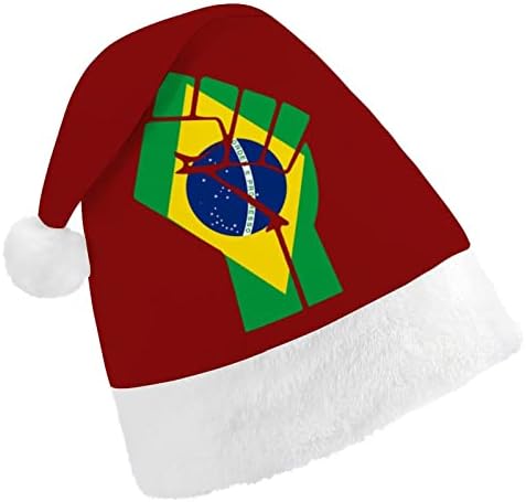 ברזיל דגל להתנגד חג המולד כובע סנטה כובע מצחיק חג המולד כובעי חג מסיבת כובעי עבור נשים / גברים