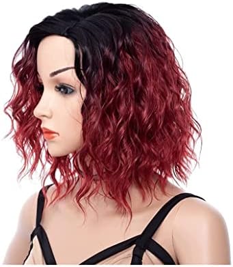 שינוסה פאה אופנה יין אדום פאה עבור נשים קצר מתולתל שיער גלי פאות טבעי פלאפי פאות כתף-אורך עבור