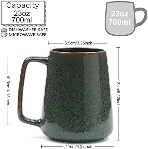 קלינגו גדול 24 עוז/700 מ ל קרמיקה ספלי קפה עם ידית זהב, ספל כוס תה ג ' מבו גדול במיוחד למשרד
