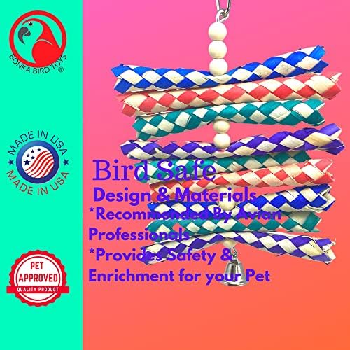 946 מגרסה בונקה צעצועי ציפורים צבעוני במבוק עץ עץ תוכי תוכי קוקטייל בודגי פינץ 'Parakeet