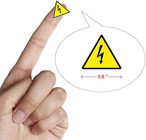 Dealzepic - משולש צהוב הלם חשמלי סיכון סיכון סיכון סיכון אזהרה - מדבקת ויניל דבק עצמית ומדבקת מקל