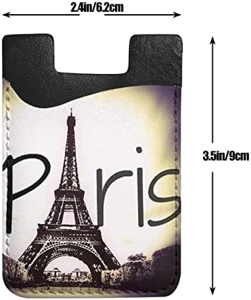 Love Love Paris Paris טלפון מחזיק כרטיסי מארז, PU עור דבק עצמי מאיר