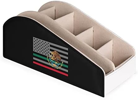 אמריקאי מקסיקו דגל עור מפוצל בקרת אחסון תיבת רב תפקודי שולחן עבודה ארגונית עבור טלוויזיה מרחוק מחזיקי