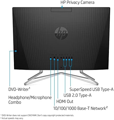 HP 22 מחשב שולחני All-in-One I 21.5 FHD IPS מסך מגע I AMD Ryzen 3 3250U I 32GB DDR4 1TB SSD + 1TB HDD I DVD-RW