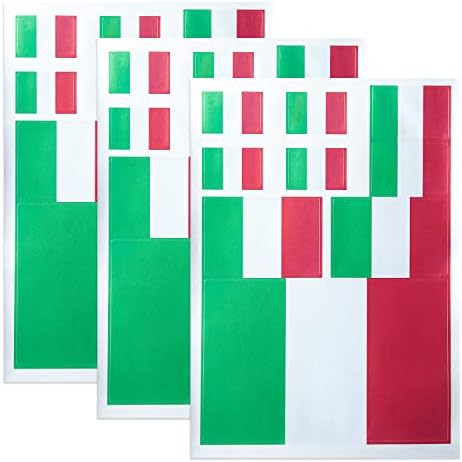 HSQCEZ 3 חבילה איטליה דגל מדבקות -דגלים איטלקיים טקטיים מדבקות רכב ויניל רפלקטיביות, מדבקות לרכב פגוש