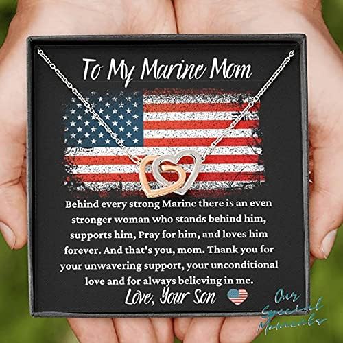 תכשיטים בעבודת יד - מתנה לאמא ימית, מתנה לאמא צבאית, שרשרת לבבות משתלבת, שרשרת אמא ימית מבן, מתנה