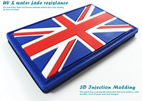 JBCD בריטניה בריטניה בריטניה דגל בריטי יוניון יוניון ג'קטקטי טלאי - PVC וו גומי וולאה טלאי אטב