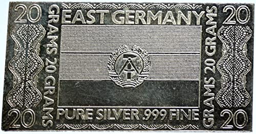 1655 דה ארהב ארהב ארהב מנטה 20 גרם מזרח גרמניה דגל מטבע ישן טוב